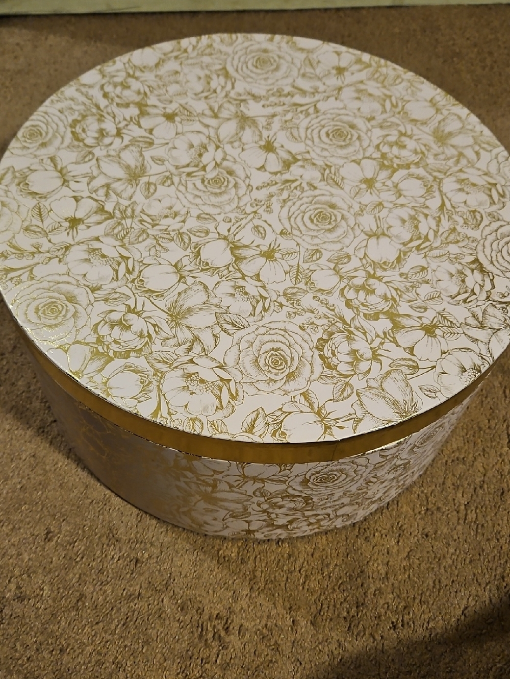 Round Floral Decorative Storage Box